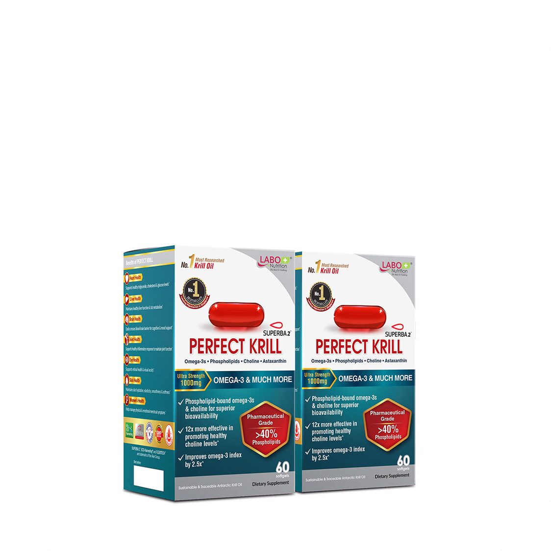 Labo Nutrition Perfect KRILL OIL 60 Softgels Twin Pack