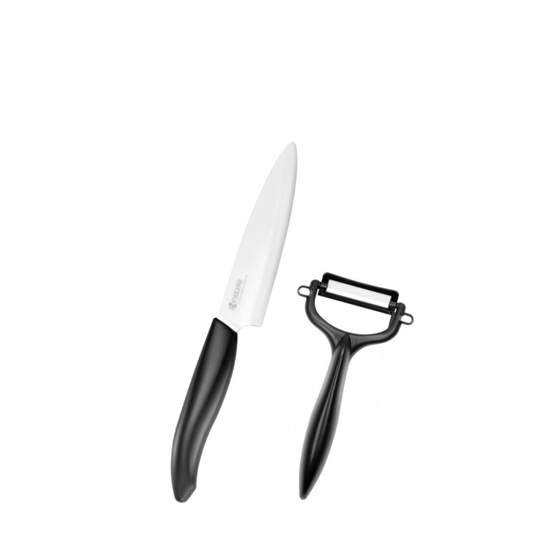Kyocera 4.5" Advanced Ceramics Utility Knife & Peeler Set - Black (FK110WH-CP10N BK)