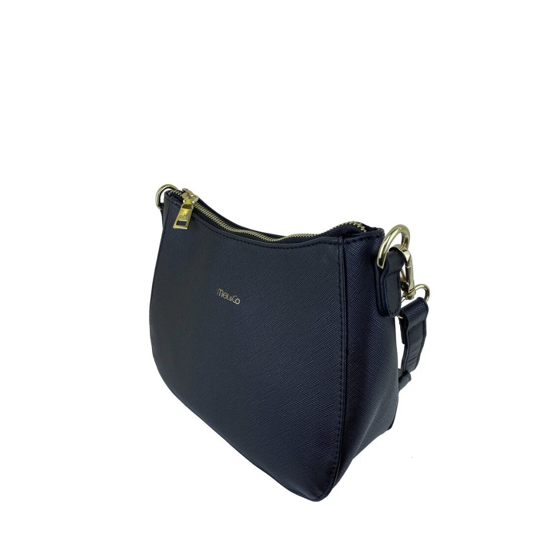 Mel&Co Saffiano-Effect Curve Top Sling Bag