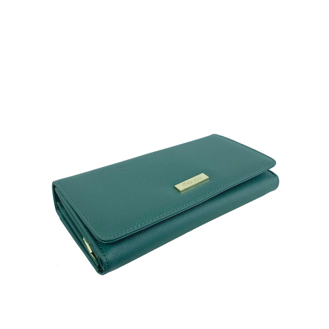 Mel&Co Saffiano Leatherette Tri-Fold Flap Large Wallet