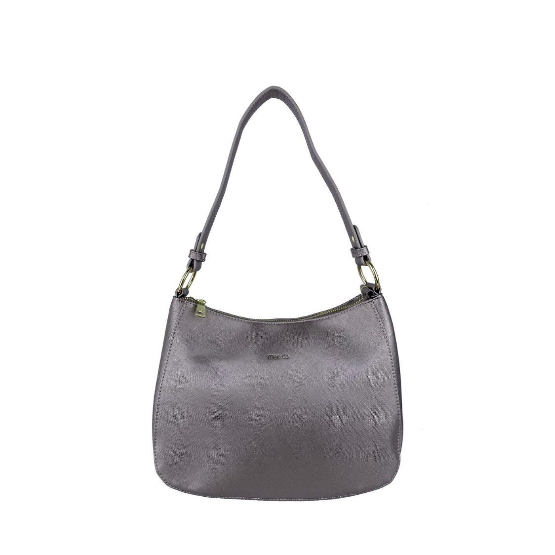 Mel&Co Saffiano-Effect Curve Top Single handle Shoulder Bag