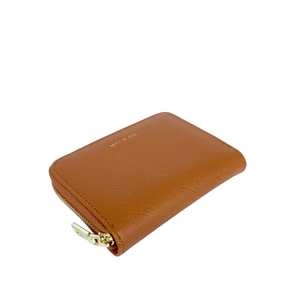 Mel&Co Saffiano-Effect Zip-Around Card Holder