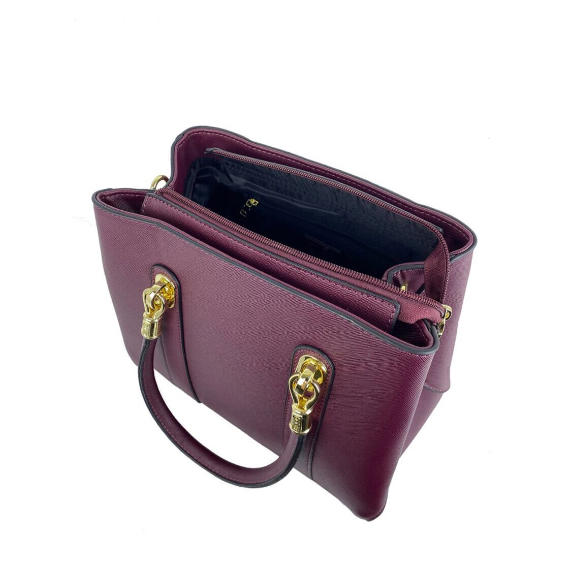 Mel&Co Saffiano-Effect Satchel Bag