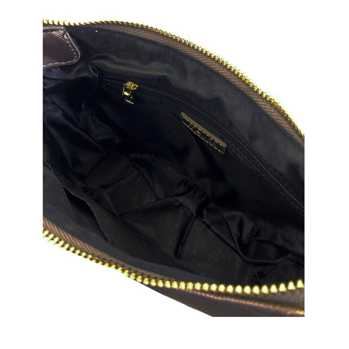 Mel&Co Saffiano-Effect Curve Top Sling Bag