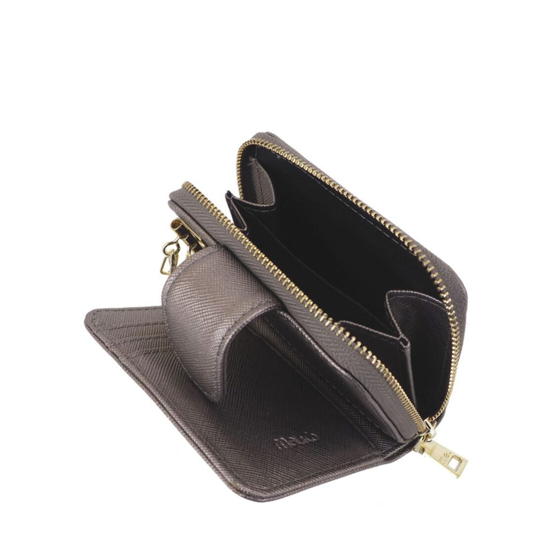 Mel&Co Saffiano Leatherette Key Holder with Zipped Gusset