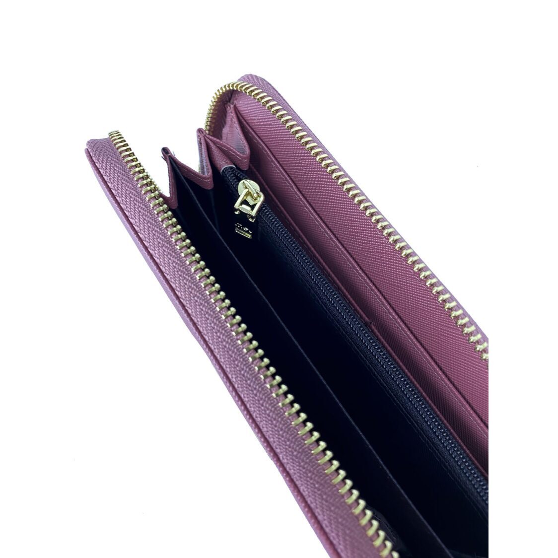 Mel&Co Saffiano Leatherette Zip-Around Long Wallet