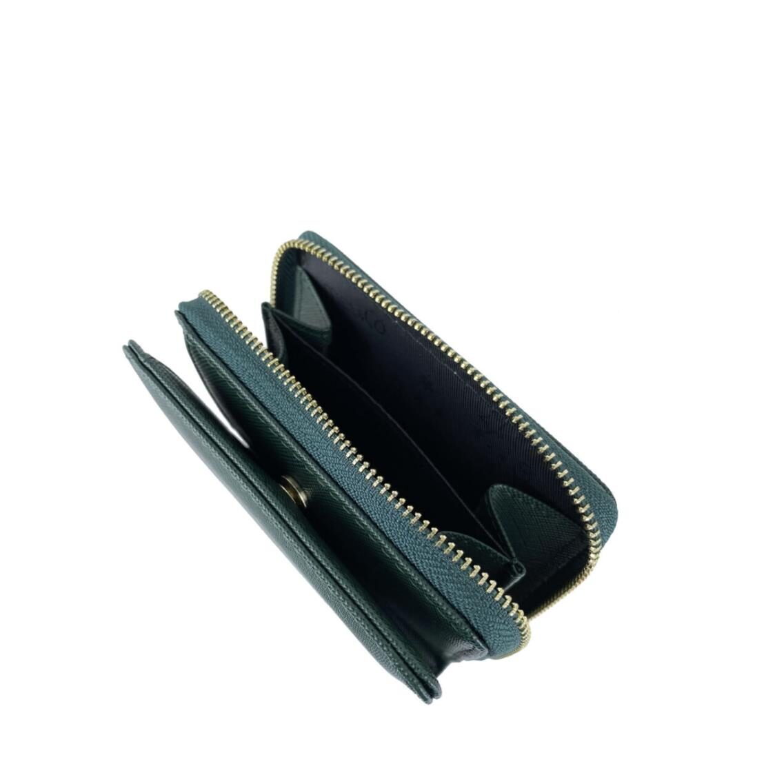 Mel&Co Saffiano-Effect Bifold Zip Coin Card Wallet