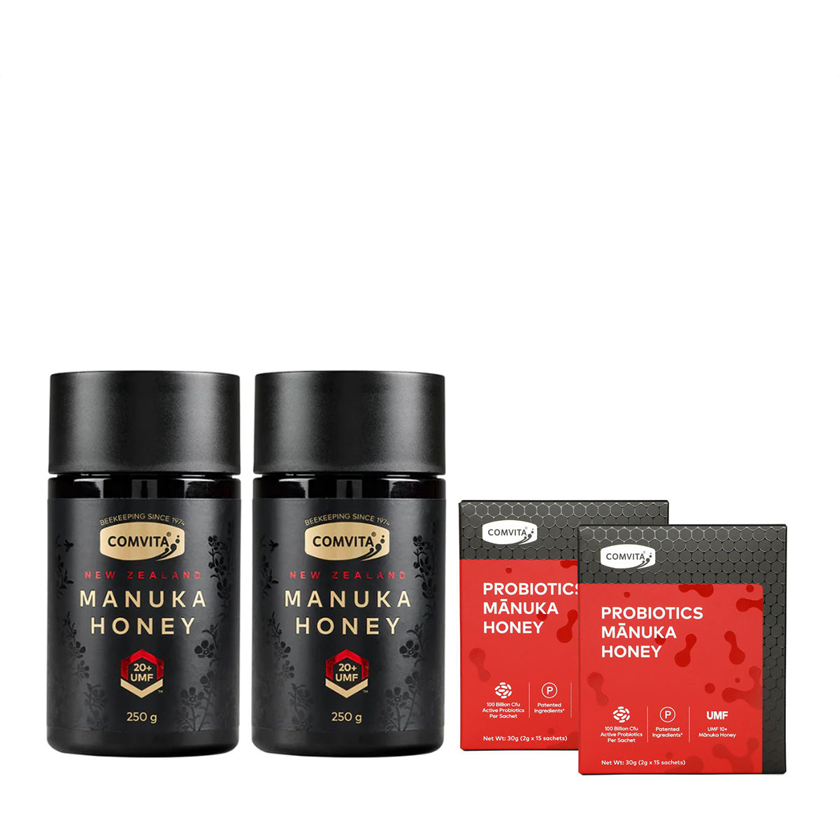 Comvita UMF™20+ Manuka Honey 250G (2 Bottles) - Free Probiotics Honey Drink worth $98