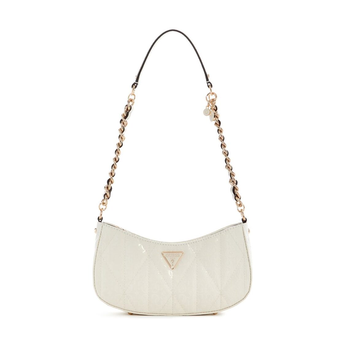 Guess Aldina Top Zip Shoulder Bag - Off White