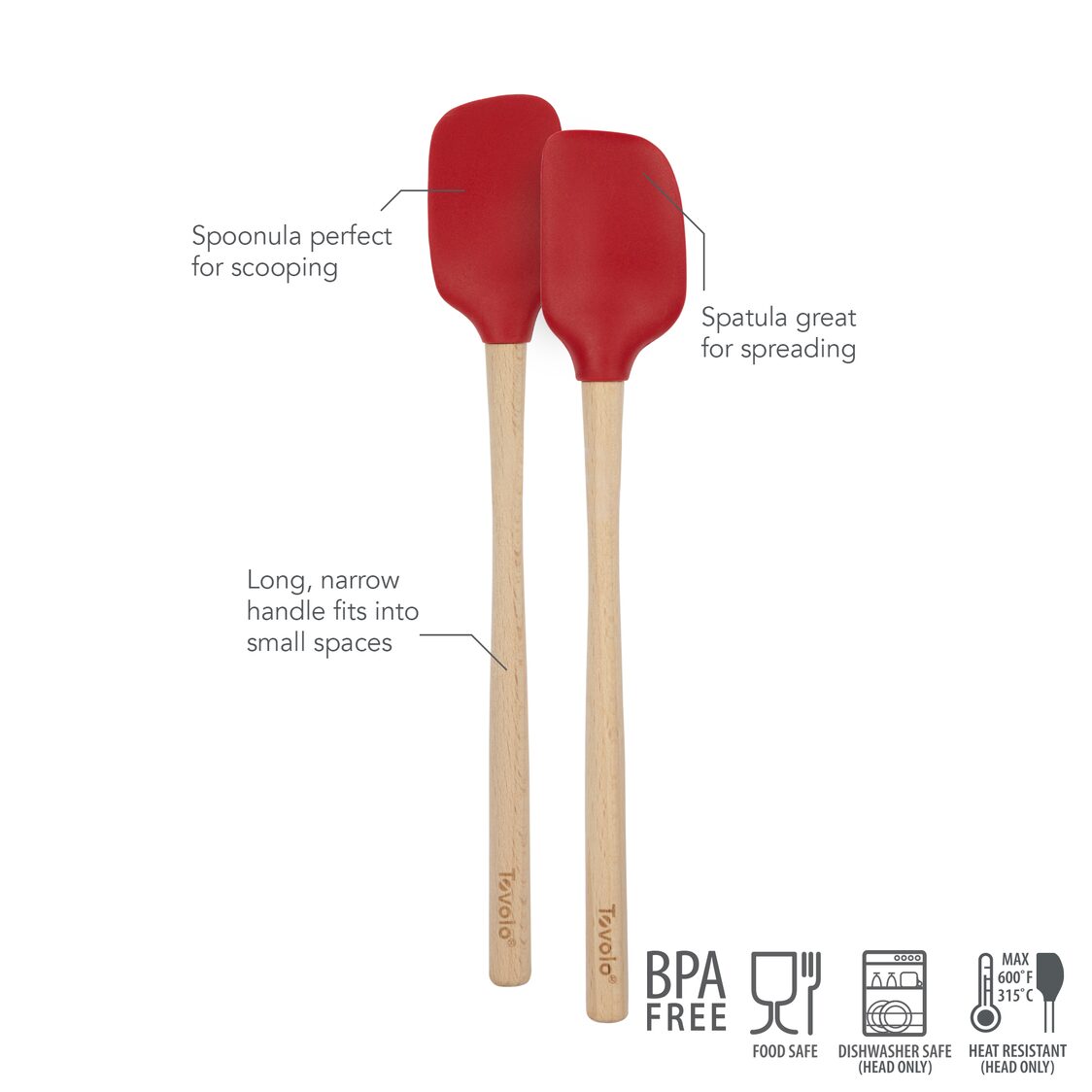 Tovolo Flex-Core WHandled Mini Spatula & Spoonula Set of 2