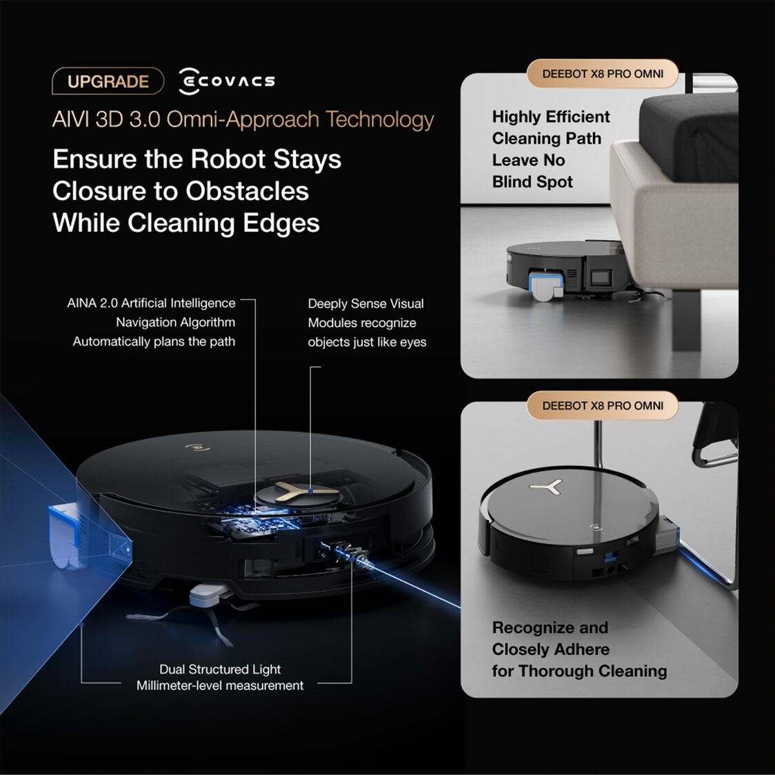 Ecovacs Deebot X8 Pro Omni - Black - Metro Singapore Departmental Store - Celebrating 69 Years in SG