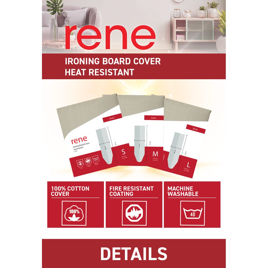 Rene Heat Resistant Baord Cover Classic