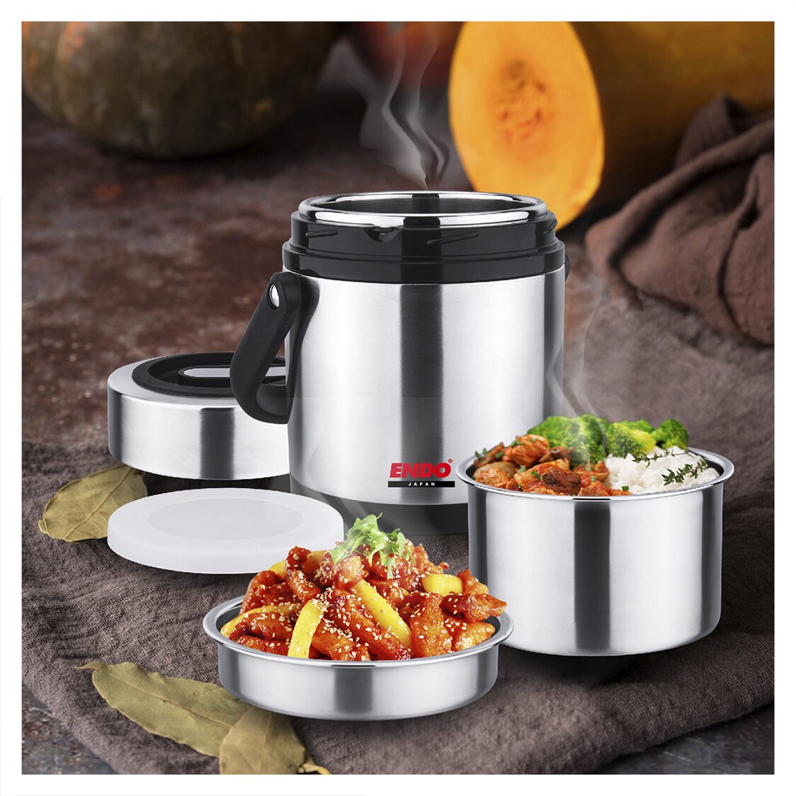 Endo 1.5L Double Stainless Steel Thermal Food Jar (CX - 4006) - Metro Singapore Departmental Store - Celebrating 69 Years in SG