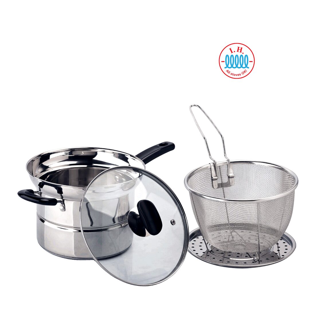 Endo 18cm Stainless Steel Multi Function Deep Fryer (E - SDF18) - Metro Singapore Departmental Store - Celebrating 69 Years in SG