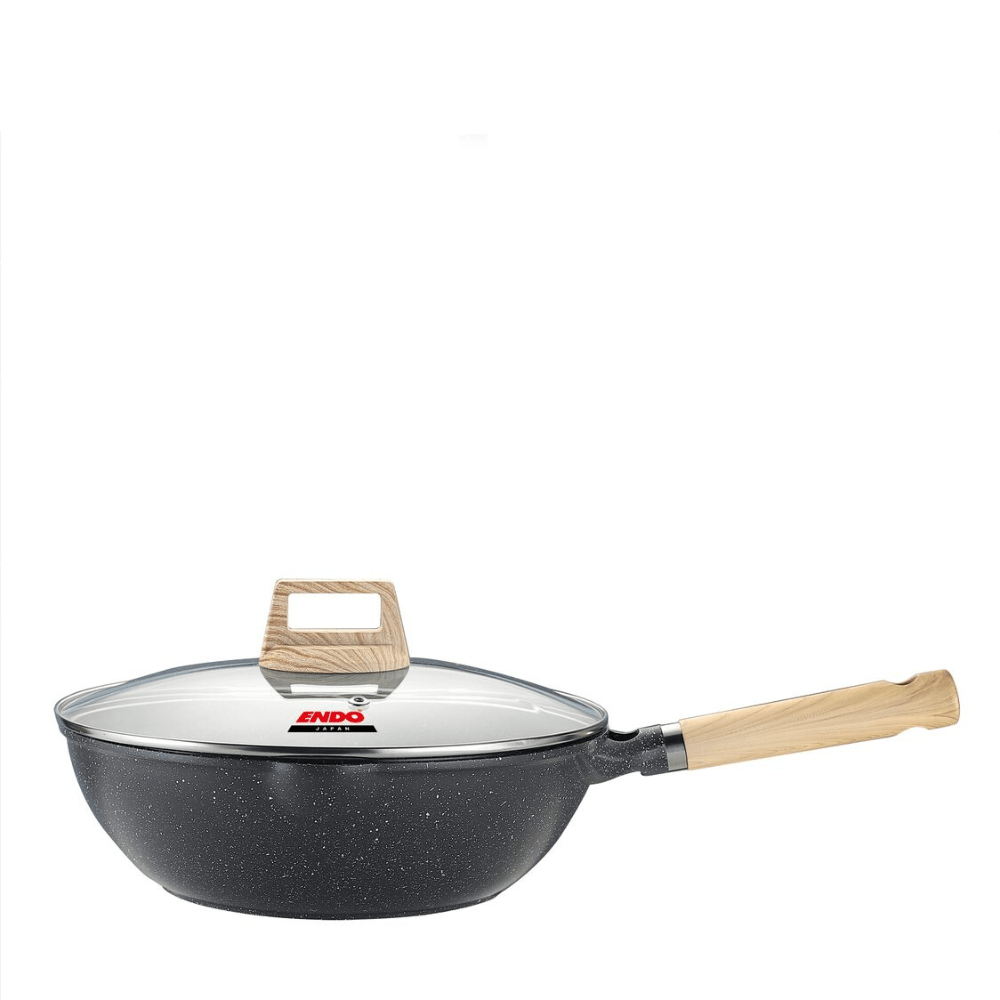 Endo Ganseki 28cm I.H. Wok Pan with Lid (E - GSK - 28WP) - Metro Singapore Departmental Store - Celebrating 69 Years in SG