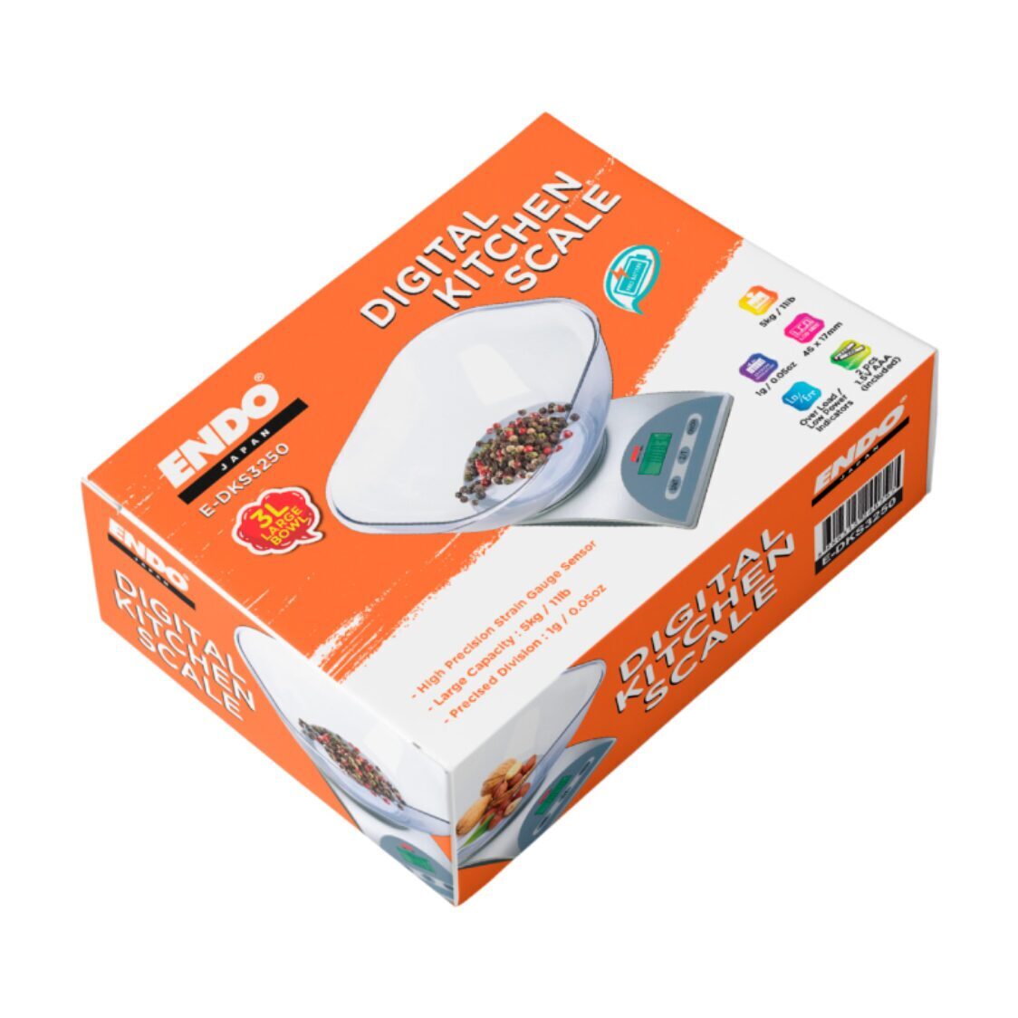 Endo High Precision Digital Kitchen Scale (E - DKS3250) - Metro Singapore Departmental Store - Celebrating 69 Years in SG