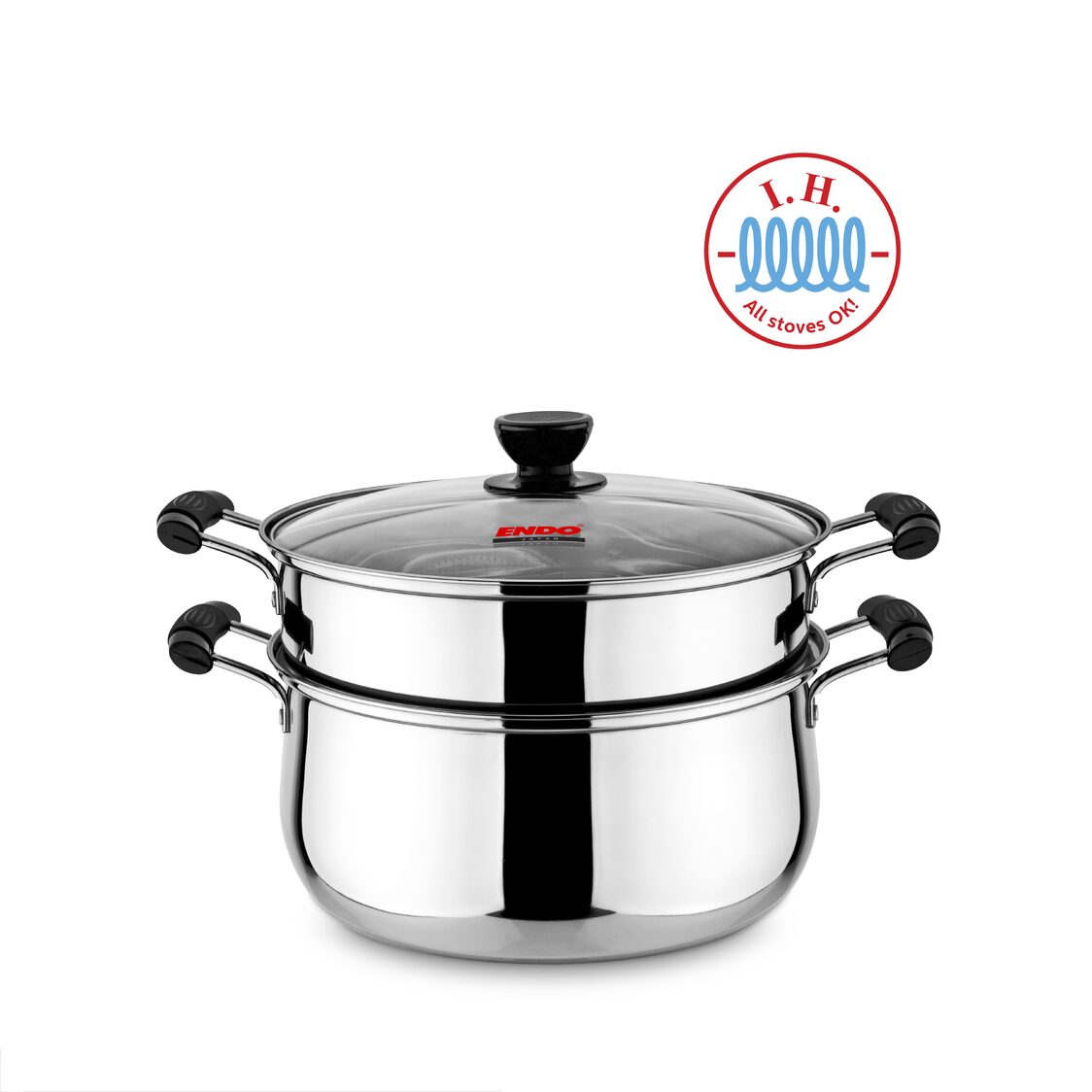 Endo Stainless Steel Steamer 28cm 2 - Tier (E - S282T) - Metro Singapore Departmental Store - Celebrating 69 Years in SG