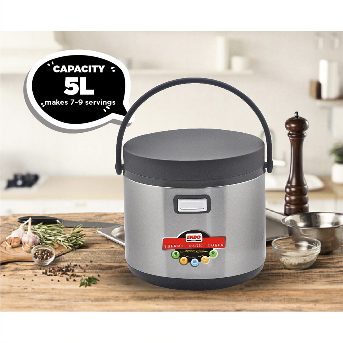 Endo Thermal Magic Cooker 5L (E - TMC5 - N) - Metro Singapore Departmental Store - Celebrating 69 Years in SG