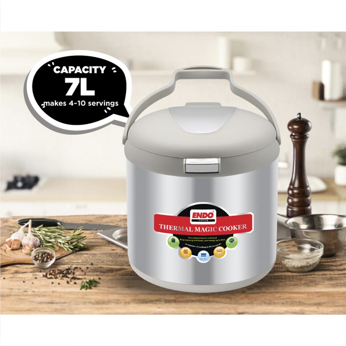 Endo Thermal Magic Cooker - 7L (E - TMC7) - Metro Singapore Departmental Store - Celebrating 69 Years in SG