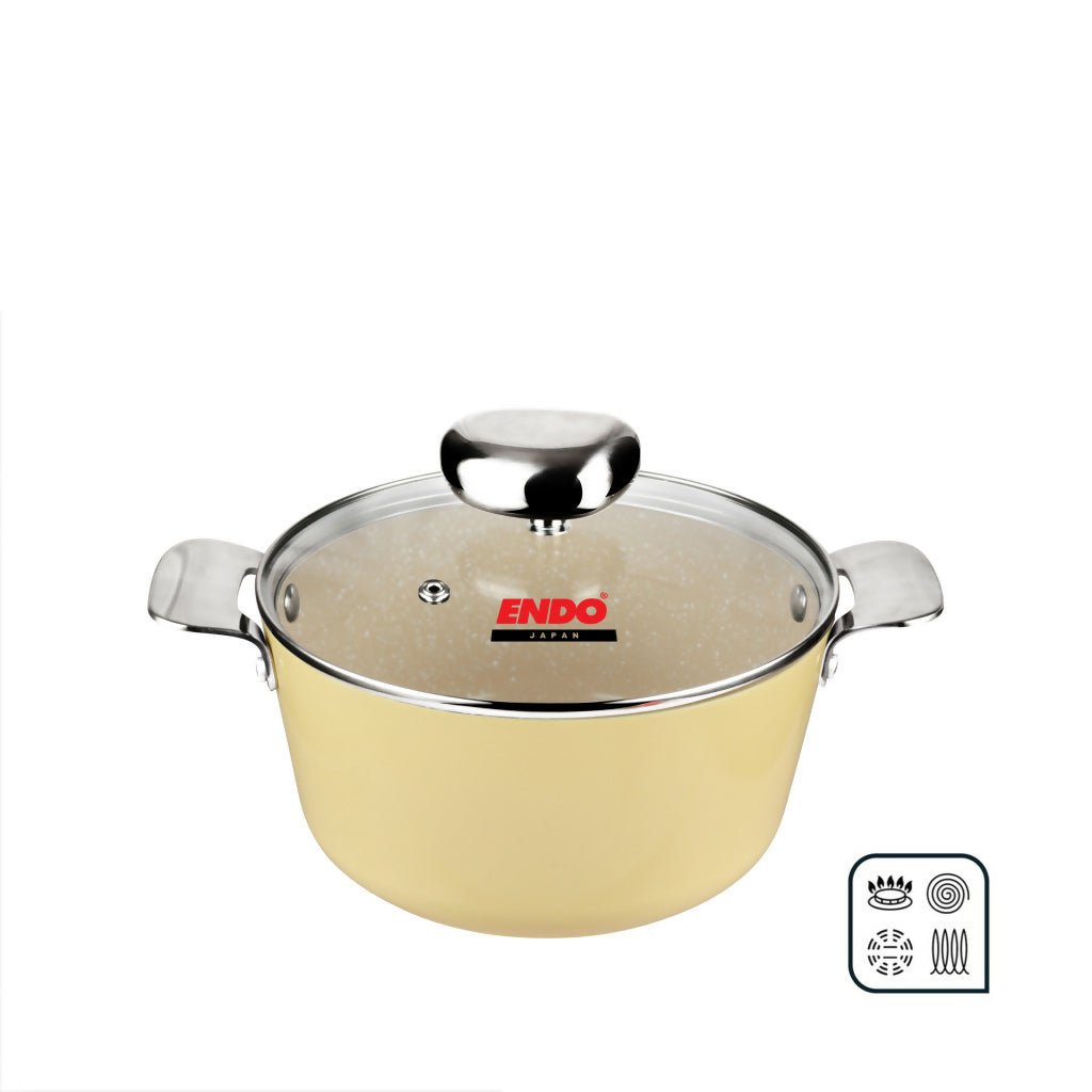 Endo Wagashi 20cm I.H. Stock Pot - Yellow (E - WGS - 20SO - YELLOW) - Metro Singapore Departmental Store - Celebrating 69 Years in SG