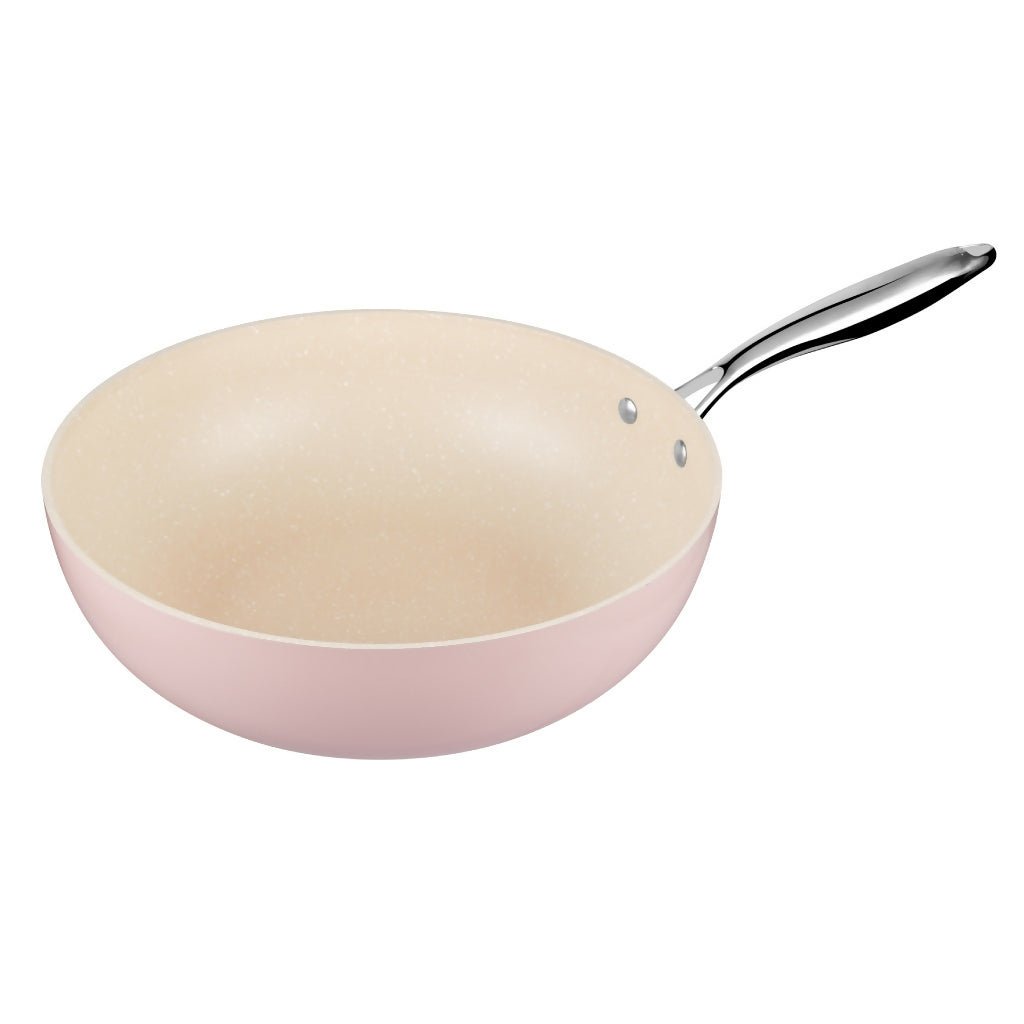 Endo Wagashi 32cm I.H. Skillet Wok - Pink (E - WGS - 32SW - PINK) - Metro Singapore Departmental Store - Celebrating 69 Years in SG