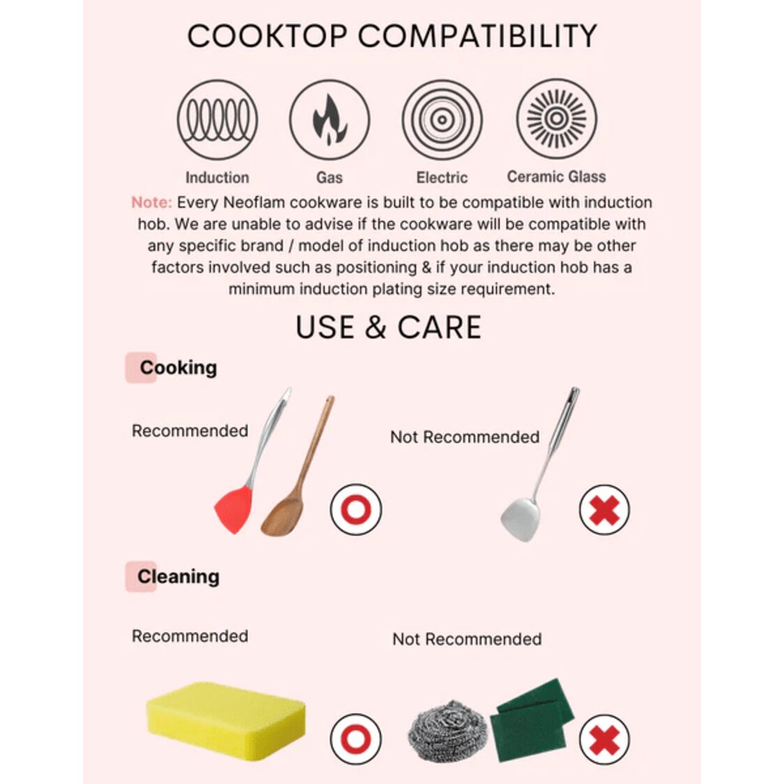 Neoflam Fika Pink Frypan 24cm EK-FI-F24I-P