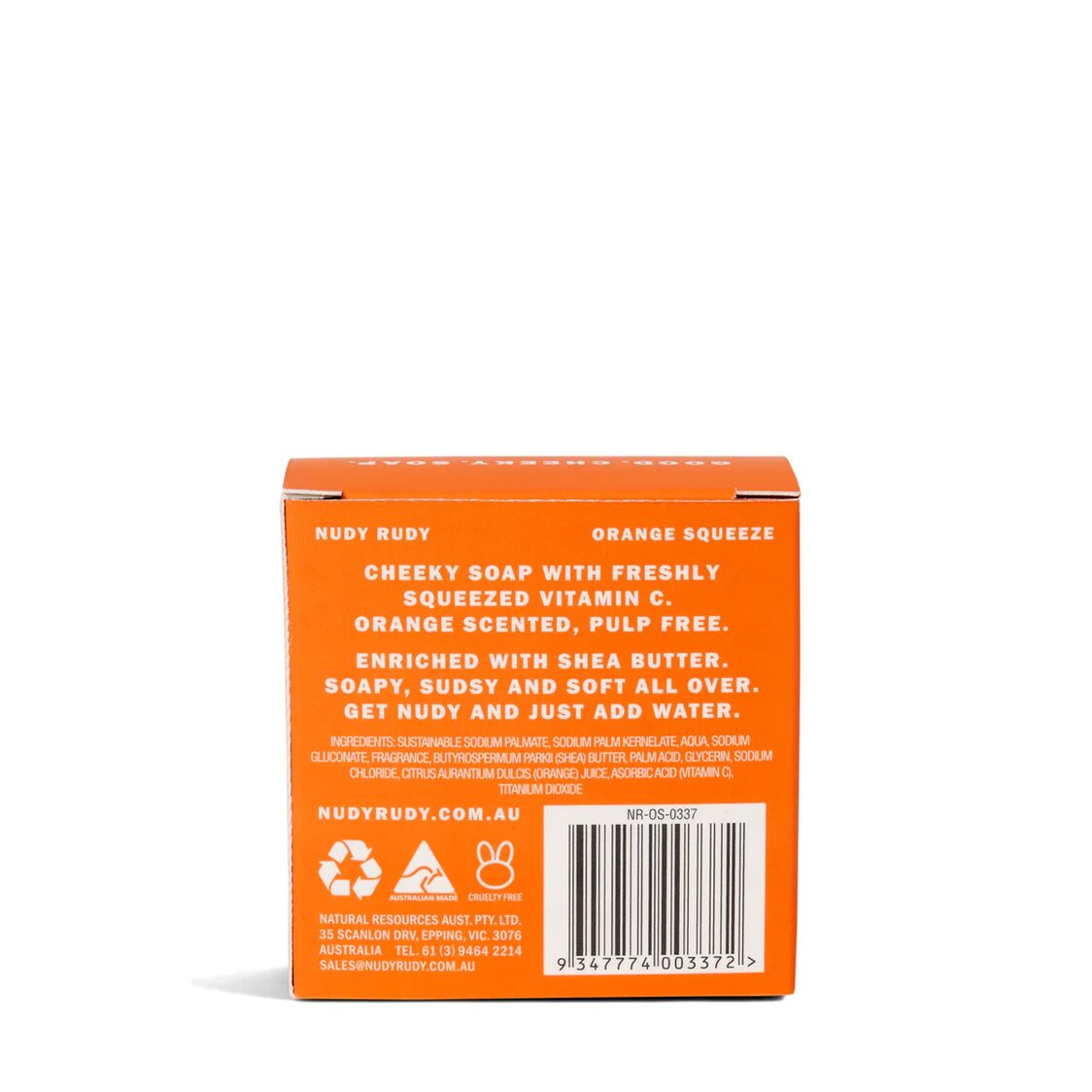 Nudy Rudy Orange Squeeze Soap Bar 150g