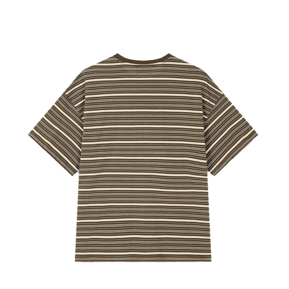 Studio Tomboy Striped Pocket Short Sleeve T-Shirt Khaki