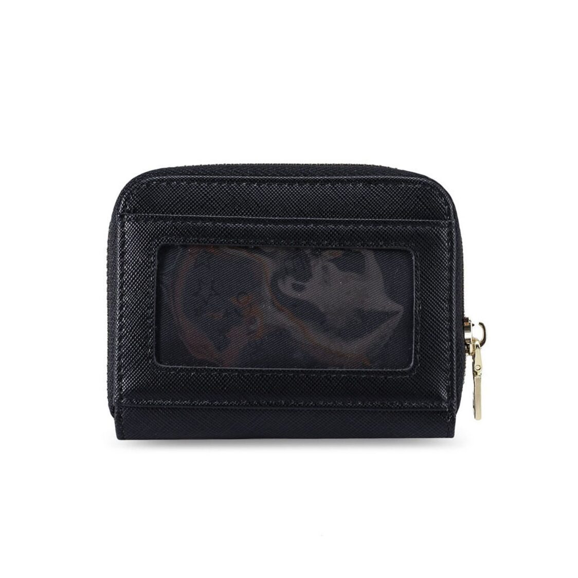 Mel&Co Saffiano Leatherette Zip-Around Card Holder With Lanyard