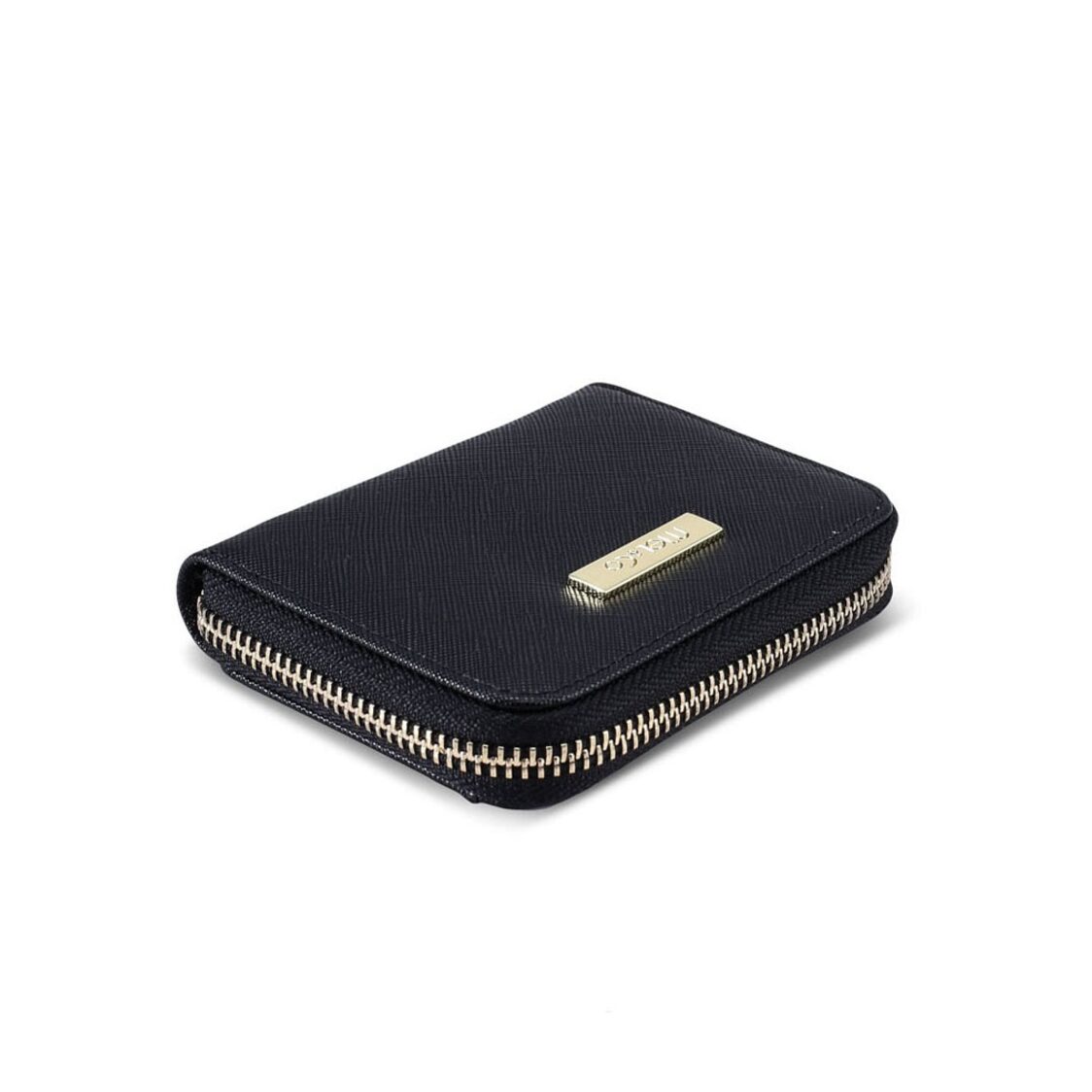 Mel&Co Saffiano Leatherette Zip-Around Card Holder With Lanyard