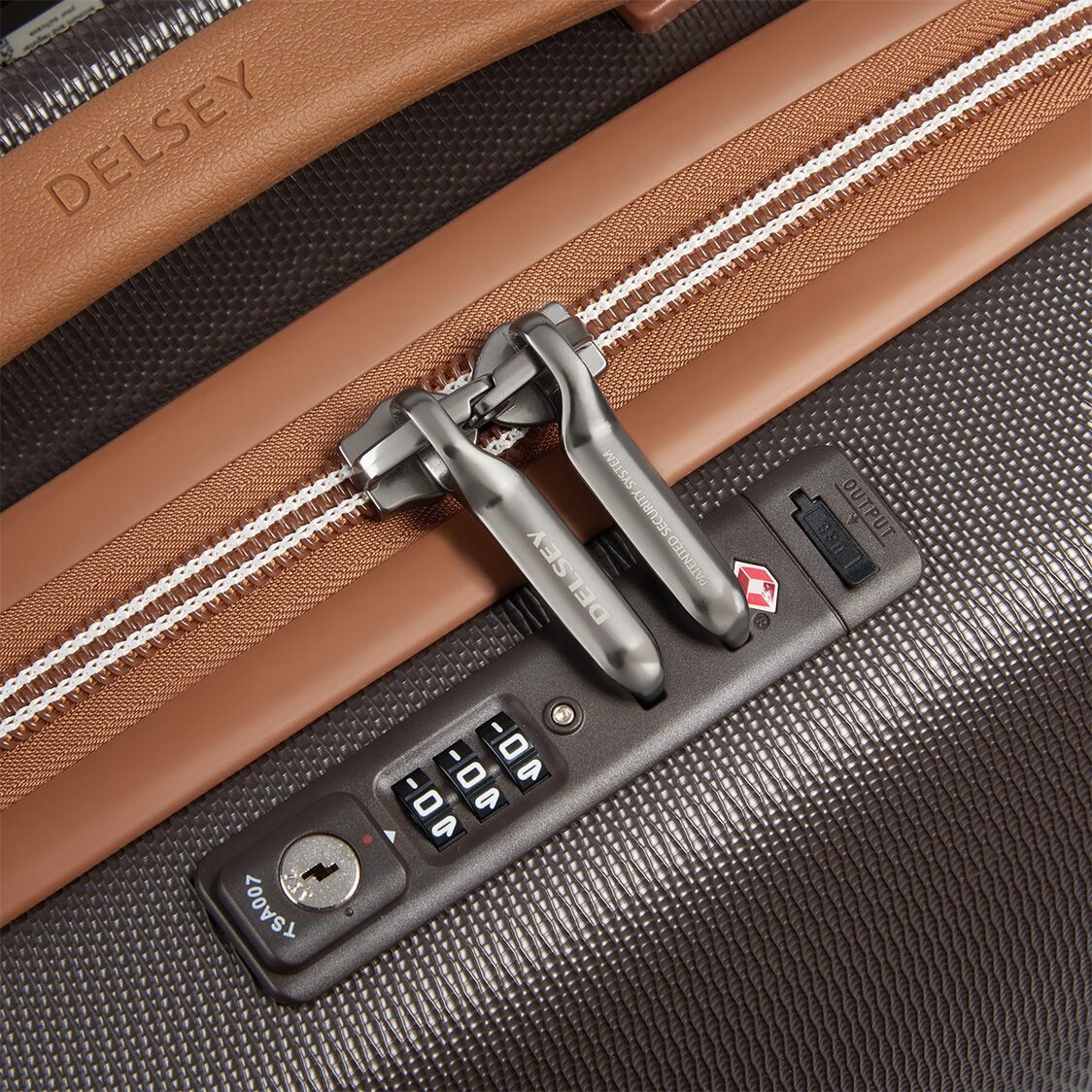 Delsey Paris Chatelet Air 2.0 4-Double Wheels Cabin Trolley Luggage Case with Zip Securitech 2 - Brown