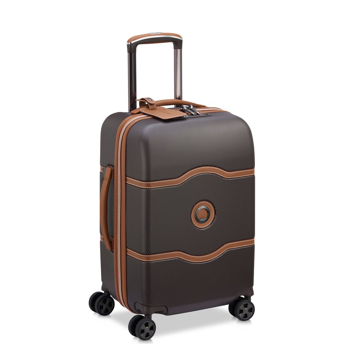 Delsey Paris Chatelet Air 2.0 4-Double Wheels Cabin Trolley Luggage Case with Zip Securitech 2 - Brown