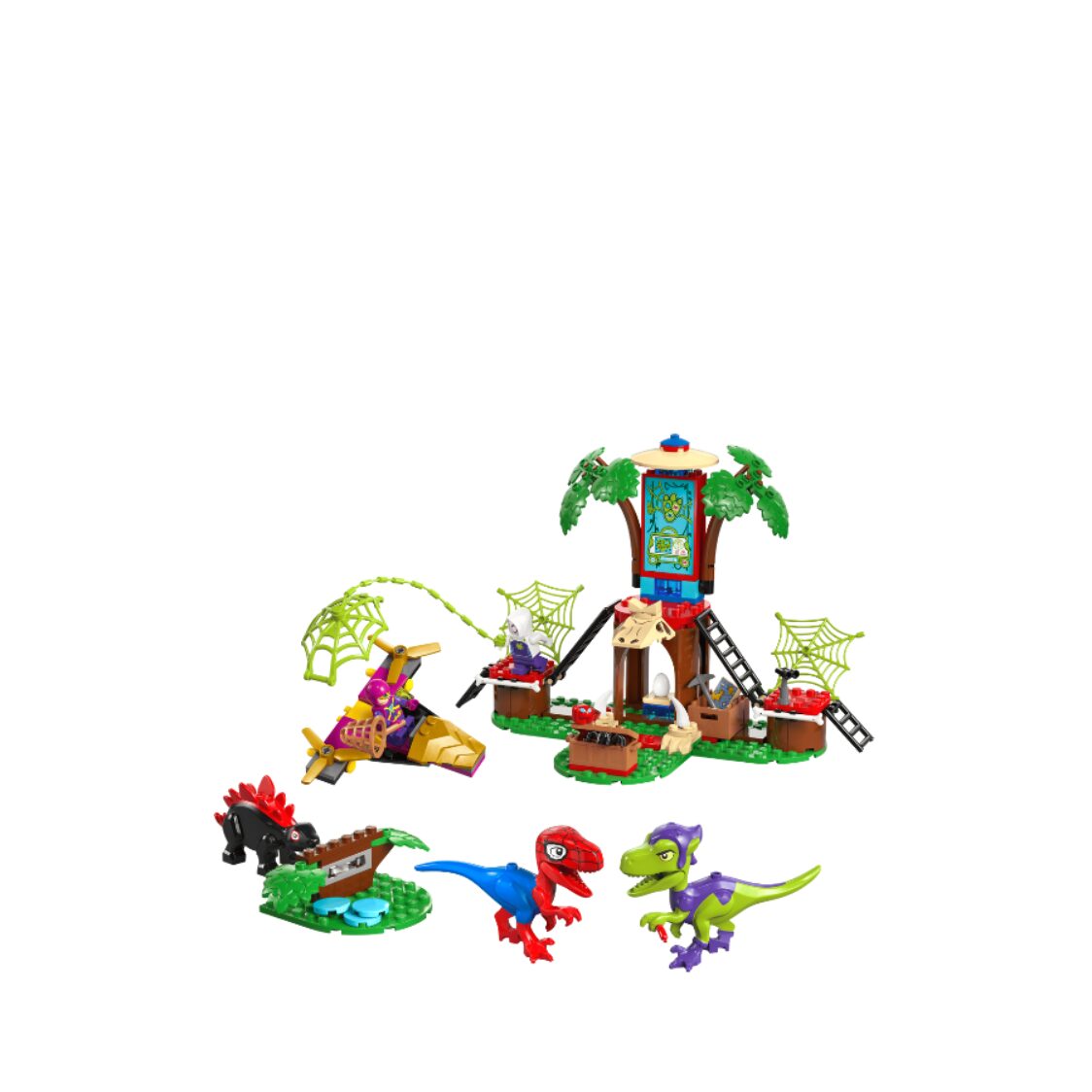 Lego Spidey and Gobby's Raptor Battle at Tree House HQ 11200