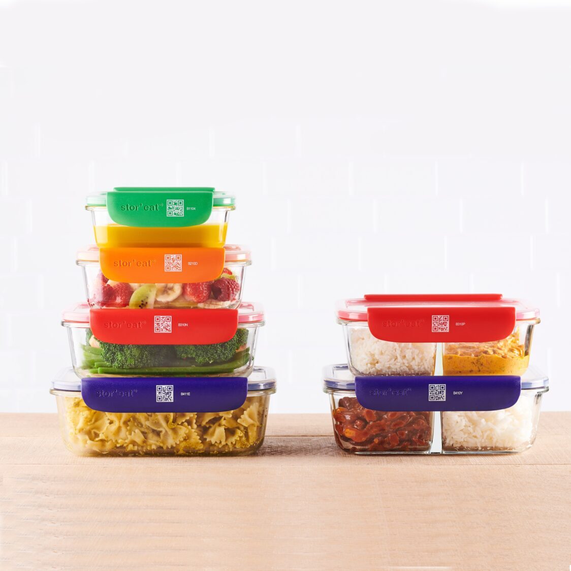 Mastrad Borosilicate Glass Rectangle Storage Box With Pp Lid Set Of 3