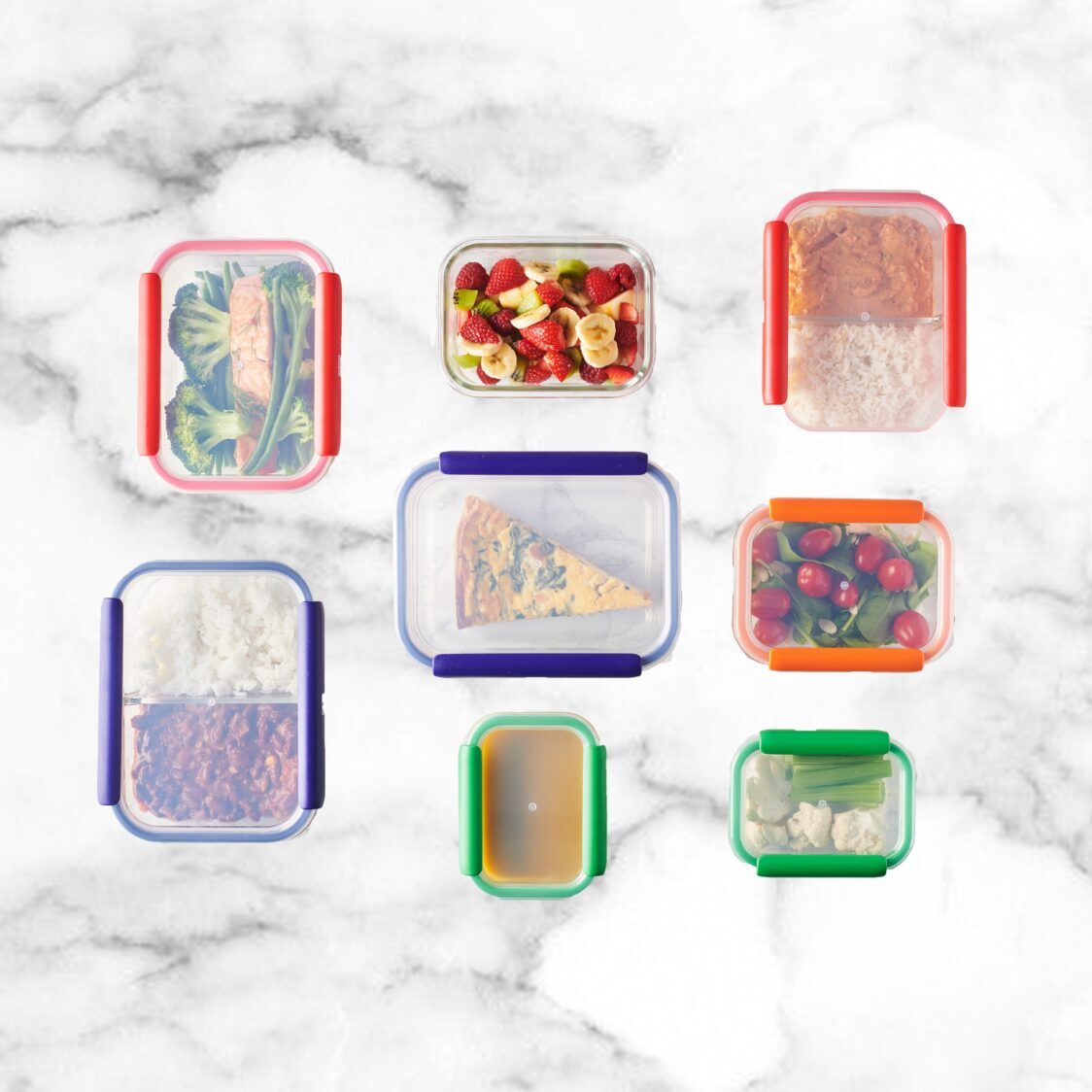 Mastrad Borosilicate Glass Rectangle Storage Box With Pp Lid Set Of 3