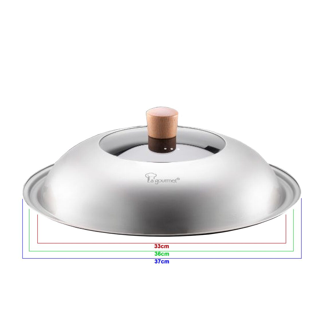 La Gourmet Nitrigan 36cm Semi Glass Stainless Steel Cover LGMCWCI394798