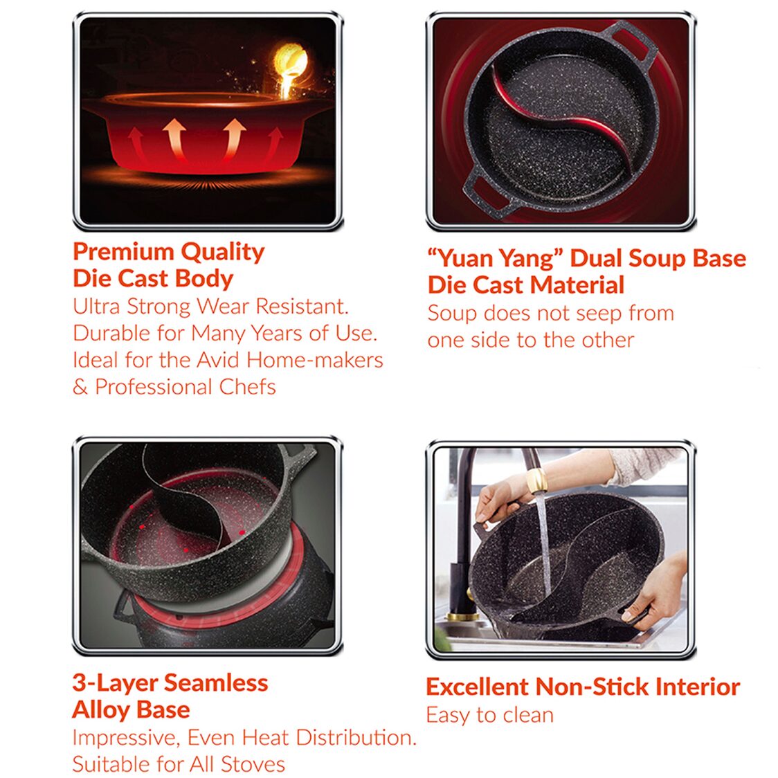 ASD Die Cast IH "Yuan-Yang" Steamboat 30cm (HP30SB)