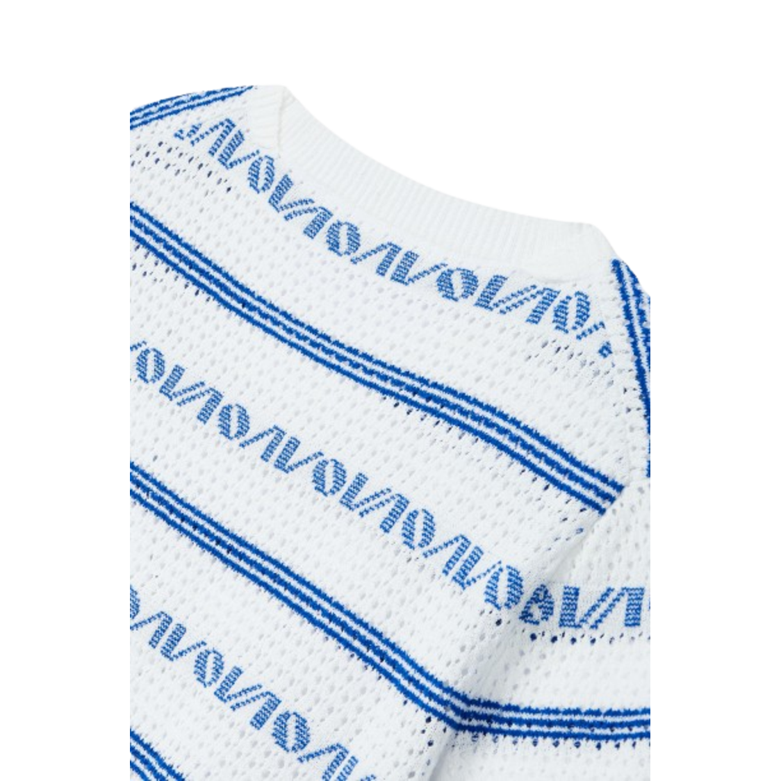 Voice Of Voices Logo Pattern Half Sleeve Knit Blue