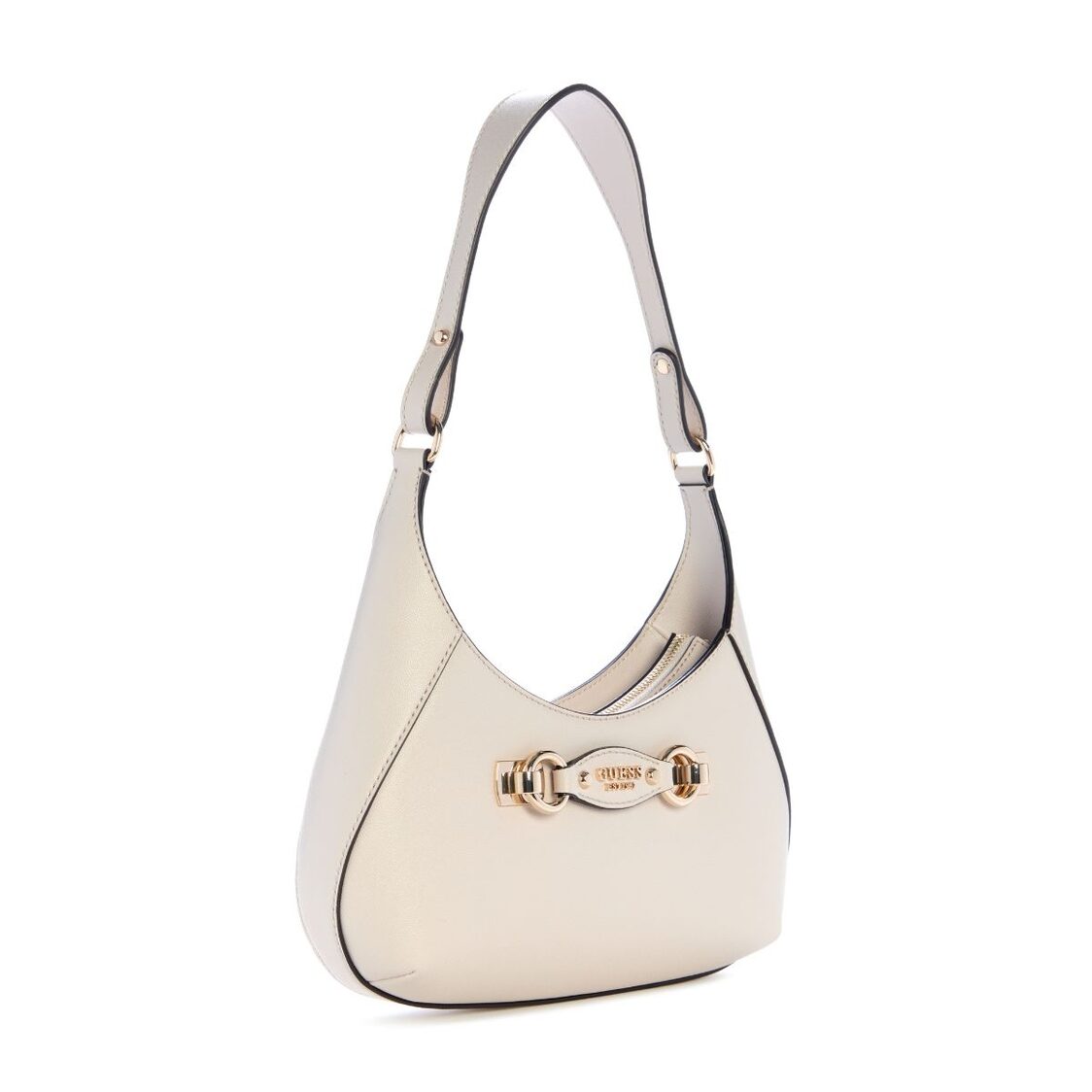Guess Mimina Top Zip Shoulder Bag - Stone