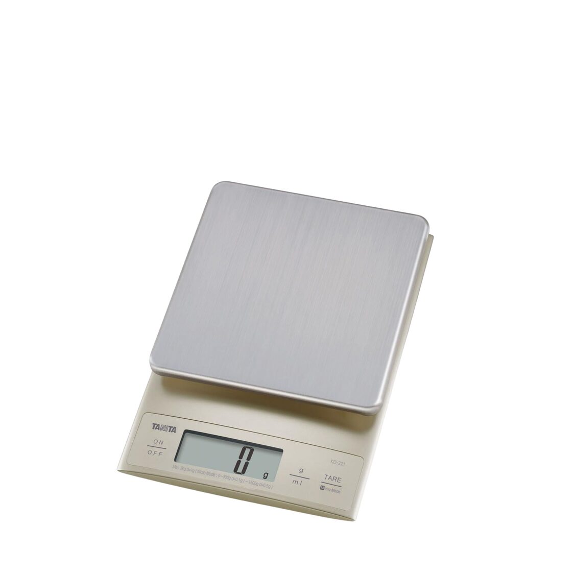 Tanita Digital Scale with Stainless Steel Tray and Micro Mode (KD321)