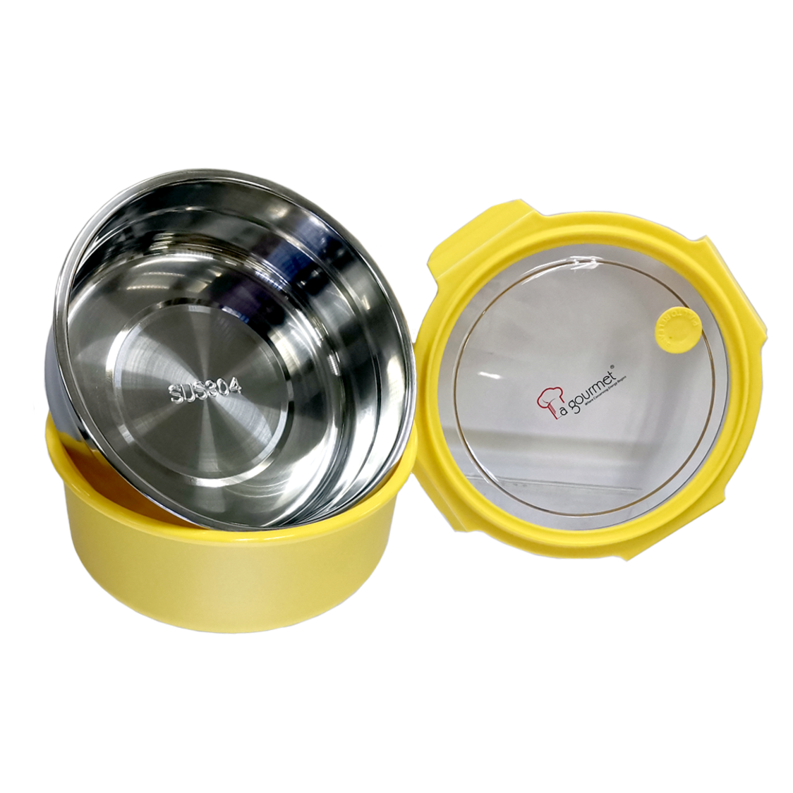 La Gourmet 1L Round Lunch Box With 304 S/S Insert