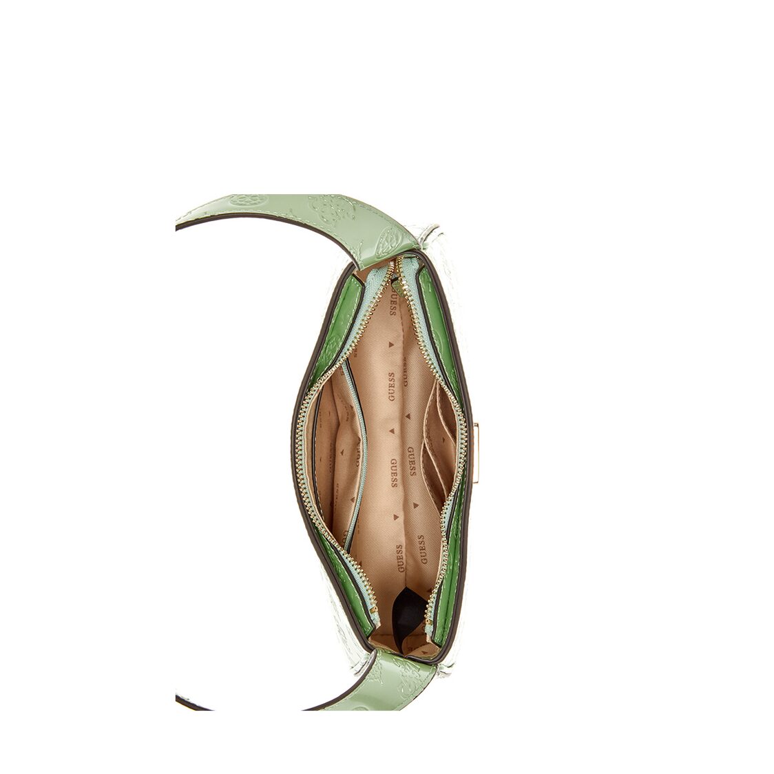 Guess Arnela Top Zip Shoulder Bag, Celadon Logo