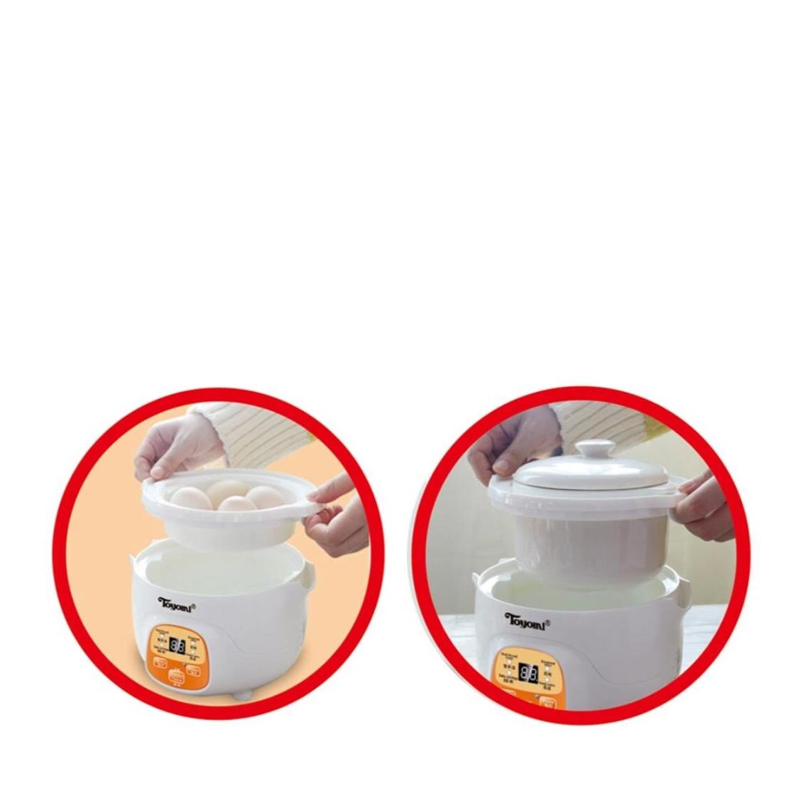 Toyomi SC707 Mini Double Boiler Stew Cooker 0.7L