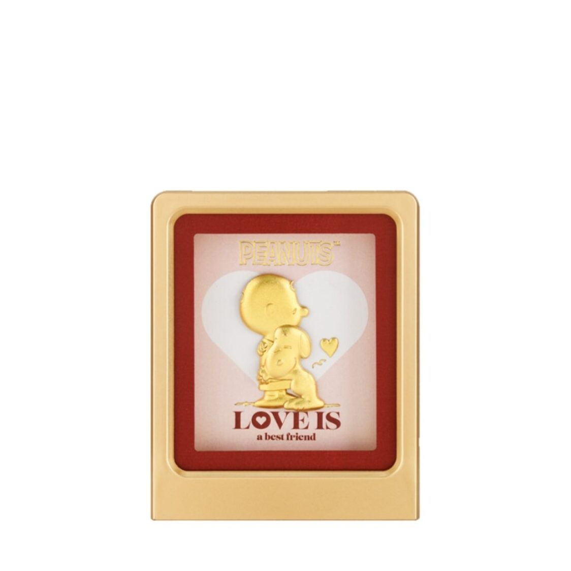 The Singapore Mint Peanuts Snoopy Love Is A Best Friend 24K Gold Foil in Frame