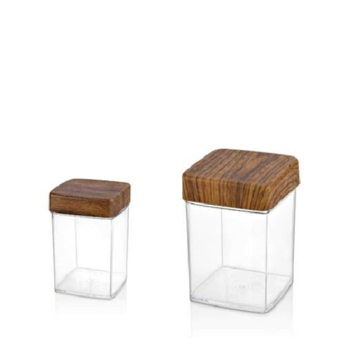 Evelin 2pcs Square Jar Set