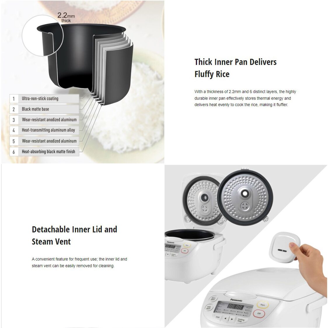 PANASONIC Microcomputer Rice Cooker 1.0L (SR-CN108)