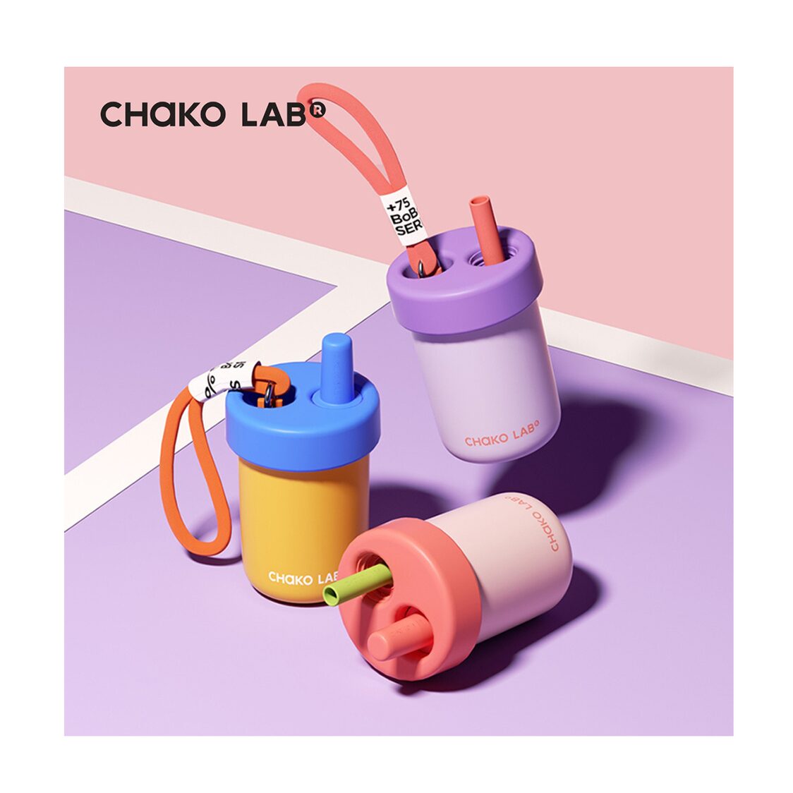 Chako Lab 485ml Thermos Cup Orange/Blue