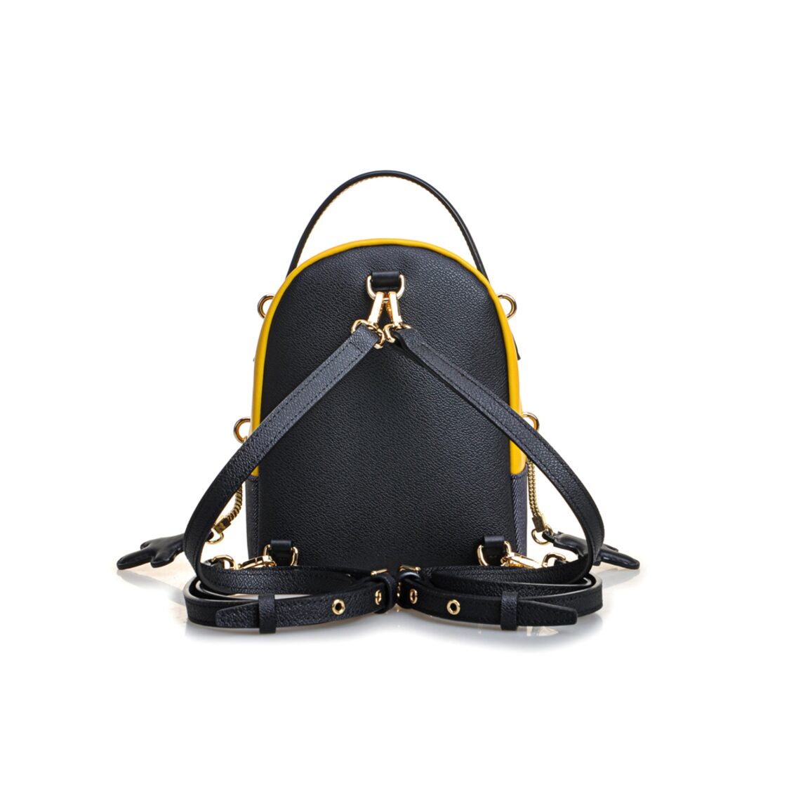 Fion Minions Jacquard with Leather Backpack Medium - FAAFIPJ029YLWDBLZZ - Metro Singapore Departmental Store - Celebrating 69 Years in SG