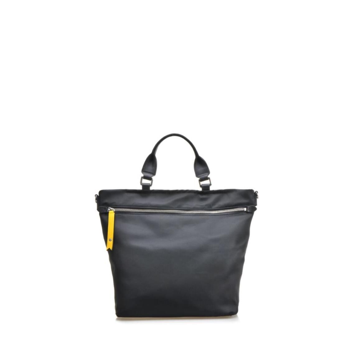 Fion Minions Jacquard with Leather Top Handle Handbag - FAAFIMV004BLKYLWZZ - Metro Singapore Departmental Store - Celebrating 69 Years in SG