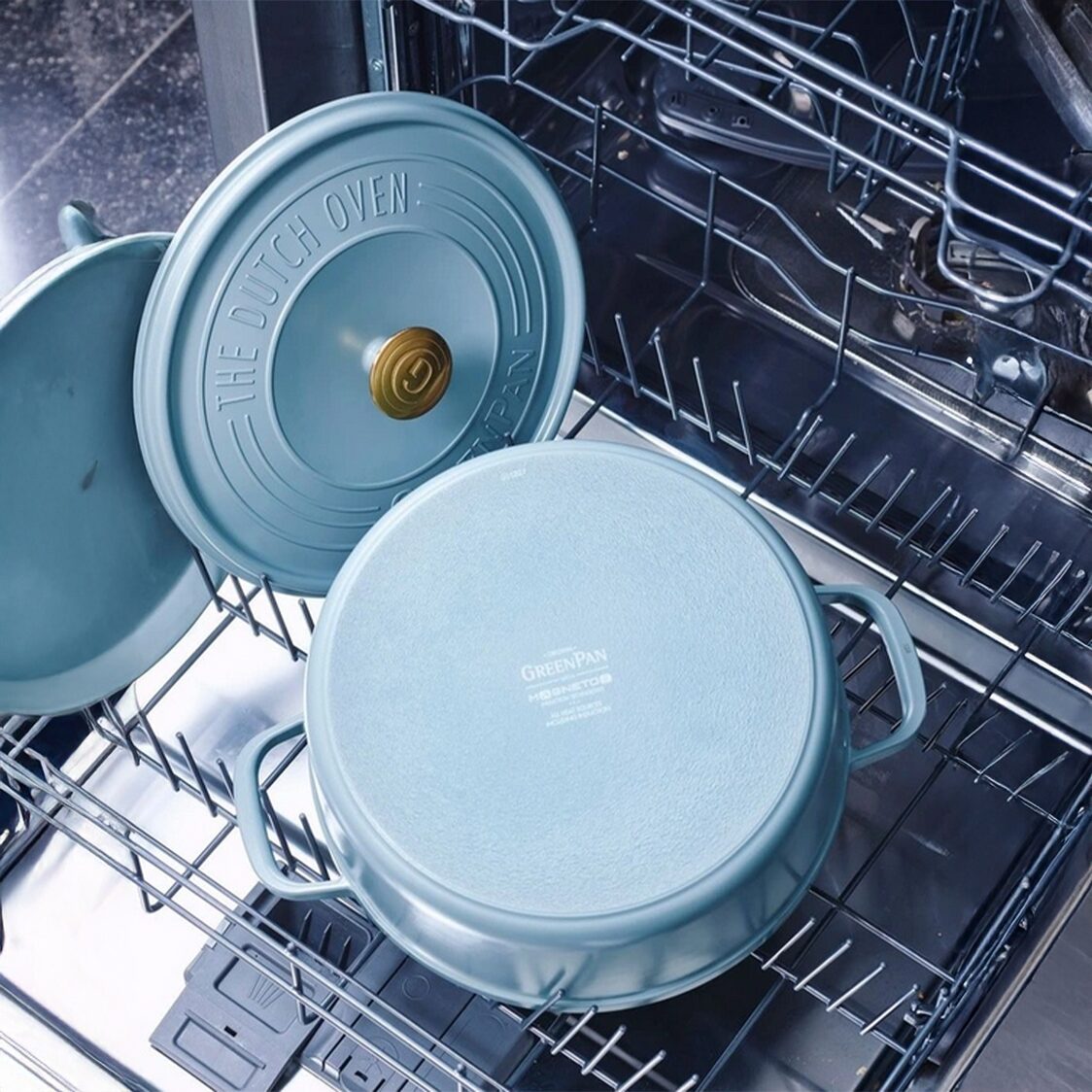 Greenpan Featherweight 24cm Ceramic Non - Stick Dutch Oven Casserole - Sky Blue GPFW695509 - Metro Singapore Departmental Store - Celebrating 69 Years in SG